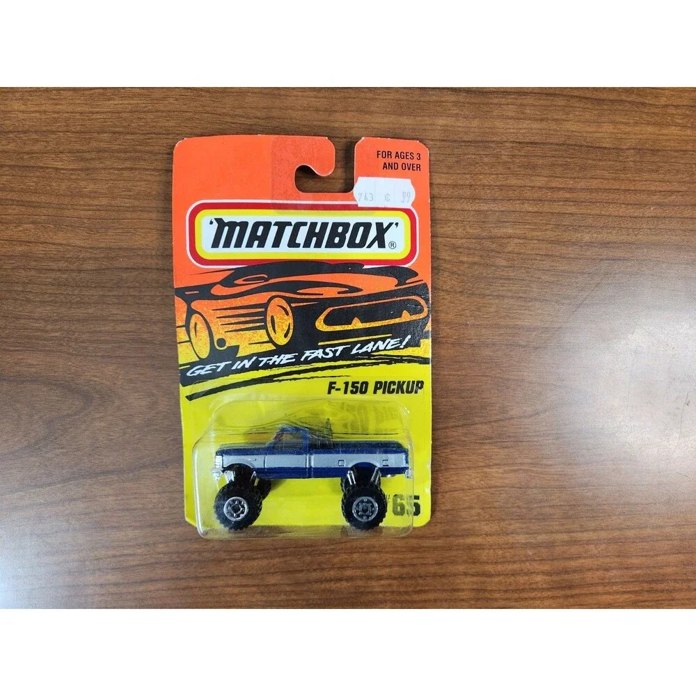 Vintage 1996 Matchbox Ford F-150 Pickup #65 Diecast Truck Blue Silver Black New